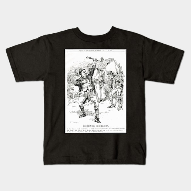 Punch cartoon Home Rule Redmond 1909 Kids T-Shirt by artfromthepast